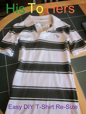 Super easy his to hers t-shirt transformation! I've done this with several shirts now! Big Shirts, Frugal Lifestyle, Big Tshirt, Flounce Skirt, Big Shirt, Big Photo, Altering Clothes, Fitted Shirt, Dress Tunic