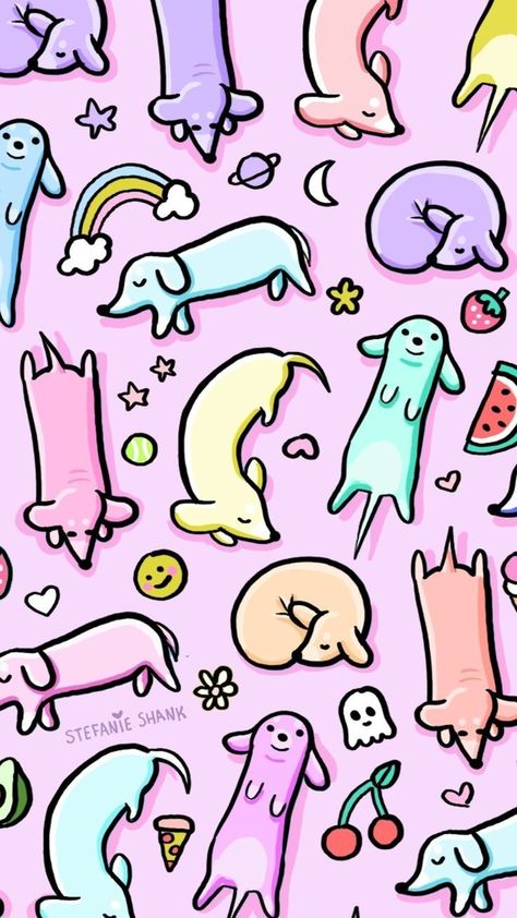 Daschund Wallpaper, Dachshund Wallpaper, Dachshund Art, Valentines Wallpaper, Phone Art, Dog Wallpaper, Cute Little Things, Kawaii Wallpaper, Wallpaper Iphone Cute