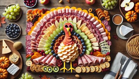 thanksgiving turkey charcuterie board Holiday Salsa, Butterhorn Rolls, Mushroom Tetrazzini, Chicken Ole, Turkey Cheese Tray, Knot Rolls, Pecan Logs, Christmas Meatballs, Thanksgiving Cheese Boards