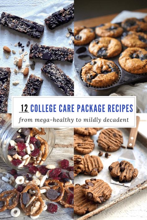 12 Care Package Treats to Send Your College Kid: College can be hard. Make it a little bit sweeter with a care package featuring one of these sweet treats! From chocolate chip to blueberry muffin, there is a flavor sure to please your undergraduate! #momskitchenhandbook #carepackage #college101 #momthings #sweettreats Snacks For Care Package, College Treat Bags Care Packages, Treats To Send In The Mail, Care Package Recipes, Desserts To Ship Care Packages, Baked Goods Care Package, Mailing Baked Goods Care Packages, Cookies To Mail Care Packages, Care Package Baked Goods