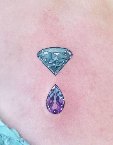 Alexandrite Tattoo, Topaz Tattoo, Gem Tattoo, Ring Finger Tattoos, Frozen Heart, Diamond Tattoos, Delicate Tattoo, Finger Tattoo, Ink Ideas