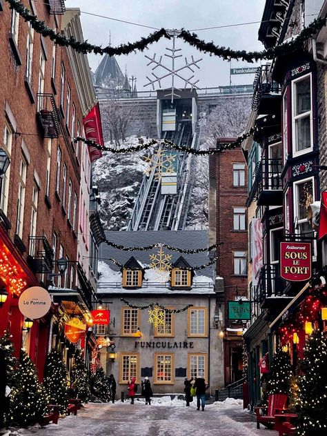 Quebec City Canada Christmas, Montreal In Winter, Quebec City Christmas, Quebec City Winter, Things To Do In Quebec, City In Winter, Quebec Winter Carnival, Quebec Winter, Canada Christmas