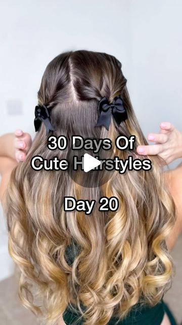 Nancy Amery on Instagram: "30 Days Of Cute Hairstyles  Day 20  Match bows or ribbons to your outfit and this is one of my fave styles on my hair so far 🎀♥️  #cutehairstyles #hairinspo #easyhairstyles #hairtutorial #hairupdo #hairhack #minibowhairstyle #halfupdo #weddingguesthair" Tiny Bow Hairstyles, Hairstyles With Mini Bows, Easy Bow Hairstyles, Two Bows Hairstyles, Mini Bow Hairstyle, Middle Hair, Kids Hairstyle, Cute Box Braids, Hair School