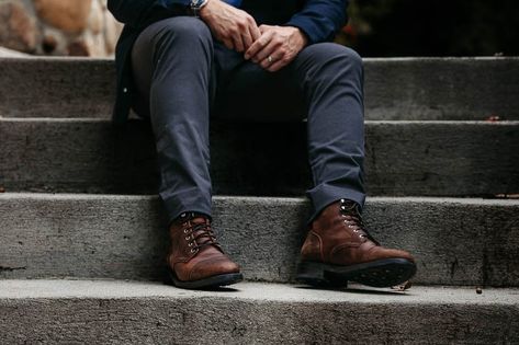 Outfits With Sperrys, Thursday Boots Men Outfits, Thursday Boots Captain, Chelsea Boot Outfit, Leather Boots Outfit, Suede Flat Boots, Sport Casual Outfit, Boots Men Outfit, Sperry Boots