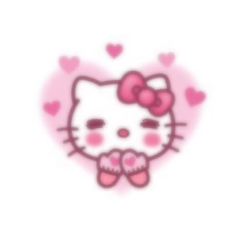 Hello Kitty Heart Eyes, Pink Hello Kitty Png, Hello Kitty Blushing, Pink Pfps Aesthetic, Pfps Hello Kitty, Pink Hello Kitty Widget, Hello Kitty Icons Pink, Cute Hello Kitty Pfp, Pfp Ideas Tiktok