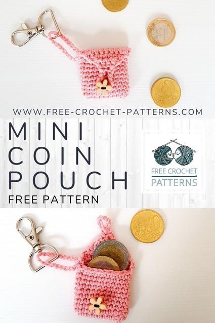 Baby Haken, Coin Purse Crochet Pattern, Mini Coin Pouch, Coin Purse Pattern, Crochet Coin Purse, Keychain Crochet, Crochet Keychain Pattern, Crochet Pouch, Crochet Gift