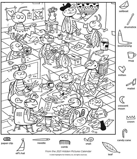 Hidden Objects Worksheets, Hidden Objects Printables Free, Find Hidden Objects In Pictures, Find Hidden Objects Games, Spot The Difference Printable, Find The Difference Pictures, Find The Hidden Objects, Highlights Magazine, Hidden Picture Puzzles