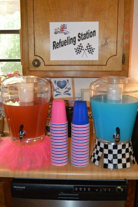 Racecars or Ruffles gender reveal party theme decorations Burn Outs And Bows Gender Reveal, Race Gender Reveal, Gender Reveal Dirtbike Theme, Race Cars Or Ruffles Gender Reveal, Gender Reveal Ideas Racing, Motocross Gender Reveal, Drag Race Gender Reveal, Racing Themed Gender Reveal, Cars Gender Reveal Ideas