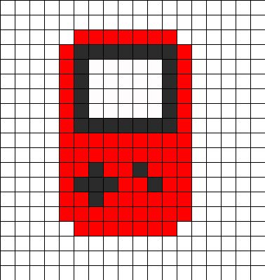 Game Boy Red Perler Bead Pattern | Bead Sprites | Misc Fuse Bead Patterns Gameboy Perler Bead Pattern, Perler Bead Gameboy, Gameboy Perler Beads, Game Perler Bead Patterns, Red Perler Bead Patterns, Video Game Perler Beads, Video Game Perler Bead Patterns, Gameboy Pixel Art, Pixel Art Video Games