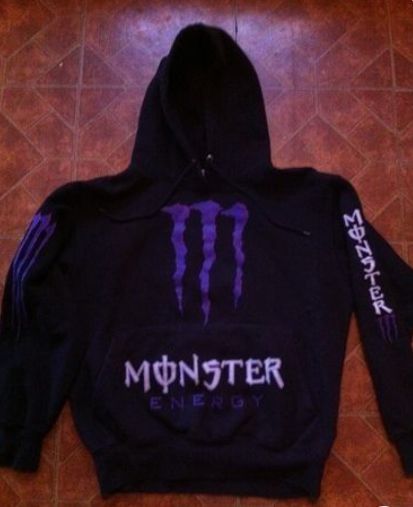 Monster Energy Logo, Purple Monster, Monster Hoodie, Energy Logo, Ur Mom, Monster Energy, Black Hoodie, Love It, Pullover Hoodie