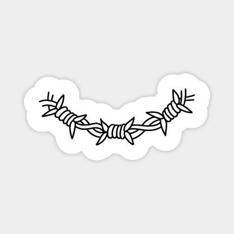 Barbed Wire Flash Tattoo, Puas Tattoo, Traditional Barbed Wire Tattoo, Barbed Wire Tattoo Design, Traditional Flash Tattoo Ideas, Magnet Tattoo, Black Traditional Tattoo Flash, Trad Tattoo Flash, Barb Wire Tattoo