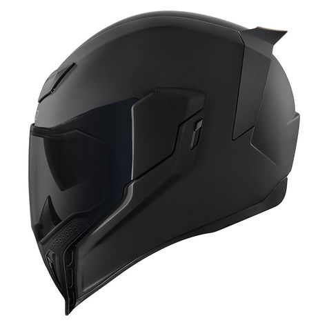 Dark - Black | Helmets | ICON Motosports - Ride Among Us Icon Helmets, Мотоциклы Harley Davidson, Cool Motorcycle Helmets, Black Helmet, Motorbike Helmet, Racing Helmets, Black Motorcycle, Sepeda Motor, Helmet Design