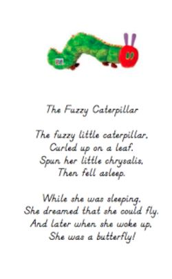 Caterpillar Quotes, Caterpillar Song, Preschool Circle Time Songs, Caterpillar Preschool, Butterfly Poems, Butterfly Lessons, Kindergarten Poems, Preschool Poems, Insects Preschool