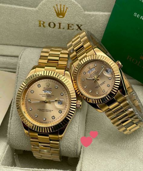 His And Her Rolex Watches, Rolex Couple Watch, Gold Watches Women Jewellery, Rolex Couple, His And Hers Rolex, Apple Watch Straps Women, Diamond Wedding Bands For Women, Couple Watches Set, Rolex Watch Price