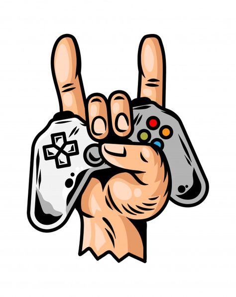 Hand which keep modern gamepad joystick ... | Premium Vector #Freepik #vector #vintage Acab Tattoo, Rock Sign, Game Wallpaper Iphone, Retro Gaming Art, Illustration Story, Posca Marker, Gaming Wallpapers, Dessin Adorable, Game Logo