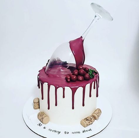 Wine Cake Ideas Birthday, Wine Cake Designs, Wine Theme Cakes, Birthday Cake Wine, Wine Glass Cake, Bolo Drip Cake, Wedding Cake Simple Elegant, Wine Cake, Nautical Cake