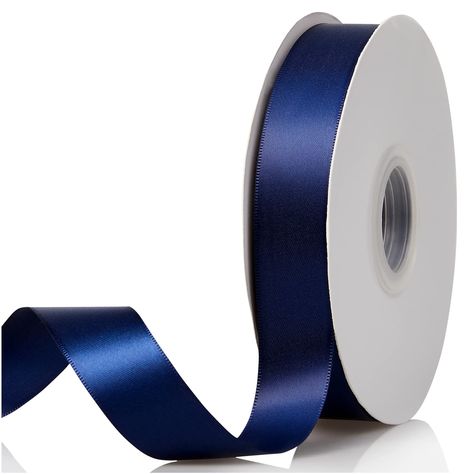 PRICES MAY VARY. 🎀【WELL MADE】High density double faced ribbon,100% polyester,soft and silky, thick and textured,not easy to wear and break,the outer roll is protected by cardboard to prevent looseness and soiling. 🎀【SIZE】1 inches wide,50 yards per roll. 🎀【COLORFUL】Solid color satin ribbons are available in a variety of colors, bright and colorful, to meet your decorative needs for various occasions and festivals. 🎀【MULTIPLE USES】Use your imagination, DIY has no limits!Gift wrapping,corset la Christmas Wedding Party, Christmas Wedding Decorations, Diy Bows, Wedding Party Decorations, Fabric Ribbon, Blue Satin, Christmas Wrapping, Christmas Wedding, Sewing Stores