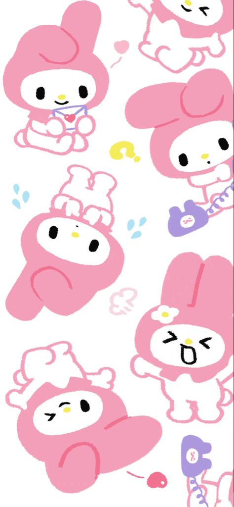 By : inmanyi ( Weibo ) Melody Wallpaper, My Melody Wallpaper, Iphone Wallpaper Landscape, Melody Hello Kitty, Emo Wallpaper, Wallpaper Doodle, Hello Kitty Art, Friends Wallpaper, Sanrio Wallpaper