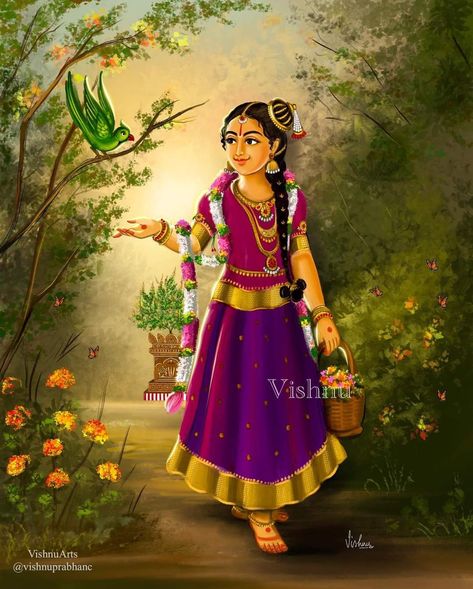 ஆண்டாள் Images, Goddess Andal Drawing, Godadevi Images, Aandal Krishna, Saree Painting Designs, Dance Competition Dress, Saraswati Devi, Boat Neck Blouse Design, Cute Blue Wallpaper