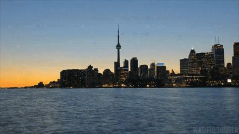 stunning-landscape-cityscape-gifs-toronto Canada Gif, Canada Landscape, Toronto Skyline, Virtual Travel, Aesthetic Gif, Canada Travel, Backgrounds Desktop, Toronto Canada, New York Skyline