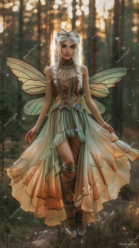 A beautiful fairy from the Fairy Kingdom called Jessica Lily. A series of images centered around the same character I created set in fantasy landscapes. Flower Fairy Costume Women, Enchanted Fairy Costume, Faerie Photoshoot, Nature Fairy Outfit, Fantasy Halloween Costumes, Summer Faerie, Season Fairies, Seelie Fae, Fairy Queen Costume