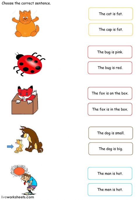 Simple Sentences Match - Interactive worksheet Sentence And Phrase Worksheet, Phrases And Clauses, Simple Sentences Worksheet, Infinitive Phrases, Match Worksheet, Sentences Worksheet, Dolch Word List, Puzzle Challenge, Simple Phrases