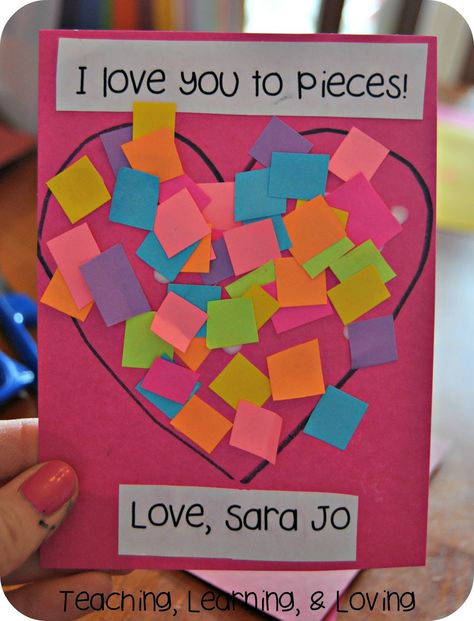 Preschool Valentine Crafts, Toddler Valentine Crafts, Crafts Love, Valentine Art Projects, February Crafts, Love You To Pieces, Valentine's Day Crafts For Kids, Preschool Valentines, Valentine Activities