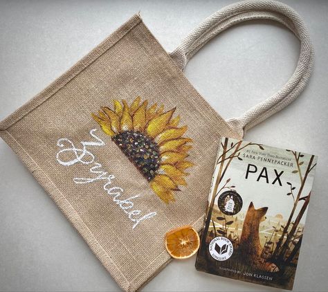 Summer eco-bag | HAND-painted Jute Bag Painting Ideas, Bag Painting, Jute Bag, Eco Bag, Jute Bags, Book Awards, Sunflower, Hand Painted, Quick Saves