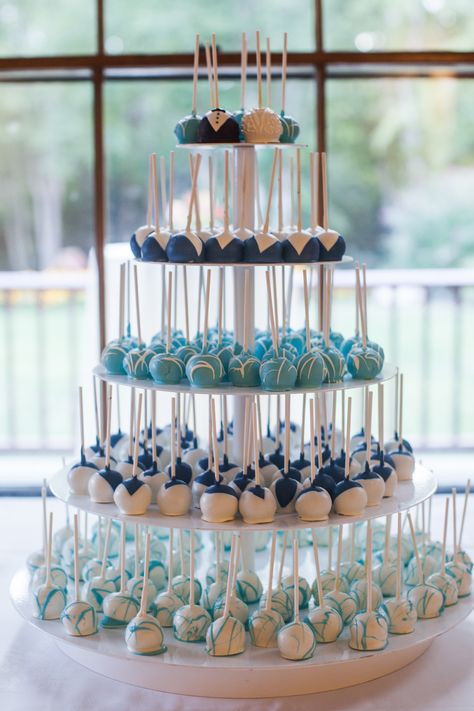 www.thecasualgourmet.com; photo by www.organicphotography.org; #capecodbeachwedding @HighfieldHall Baby Blue Weddings, Cheese Roll, Idee Babyshower, Wedding Cake Pops, Wedding Game, 귀여운 음식 그림, Blue Desserts, Cape Cod Wedding, Blue Cakes