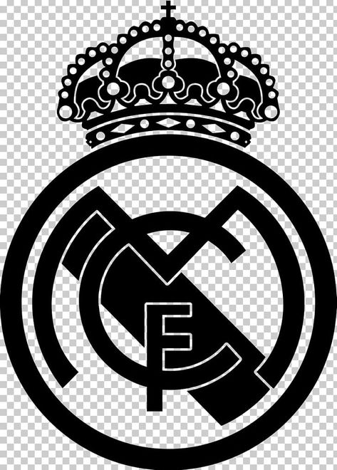 Real Madrid Logo Black And White, Real Madrid Logo Png, Messi Logo, Madrid Logo, Real Madrid Logo, Sticker Png, Logo Real, Pumpkin Carving Templates, Crafts Kids