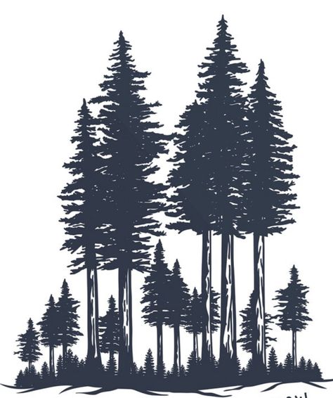 Forest Logo Design, Logo Design Nature, Tree Line Tattoo, Line Tattoo Design, Forest Logo, See Tattoo, Black Canvas Art, Nature Logo Design, Pine Trees Forest