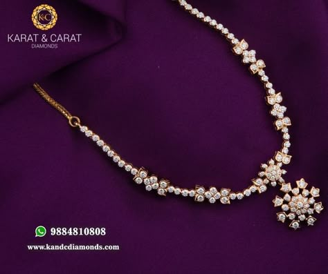 Traditional Diamond Necklace With Single Cut Diamonds, Traditional Diamond Necklace For Wedding With Single Cut Diamonds, Traditional Single Cut Diamond Necklace For Reception, Traditional Diamond Necklace With Single Cut Diamonds For Reception, Close Setting Diamond Necklace, Diamond Necklace Set Simple, Chettinad Diamond Necklace, Necklace Set Simple, Kemp Jhumkas