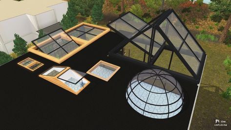 Sims 4 Loft, Loft Windows, Sims 3 Cc, Roof Skylight, Sims 3 Cc Finds, Skylight Window, Roof Paint, Sims 4 Bedroom, Japanese Style House