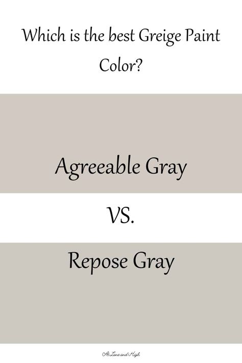 Trying to decide between Agreeable Gray vs Repose Gray can be a daunting task. I want to help you make that decision by giving you all the facts about each color and great ways to use them in your home. Agreeable Gray Mood Board, Behr Toasty Gray Vs Agreeable Gray, Living Room With Agreeable Gray Walls, Repose Grey Vs Agreeable Grey, Repose Vs Agreeable Gray, Agreeable Gray Urbane Bronze, Repose Grey Living Room, Agreeable Gray Kitchen Walls, Repose Gray 50% Lighter