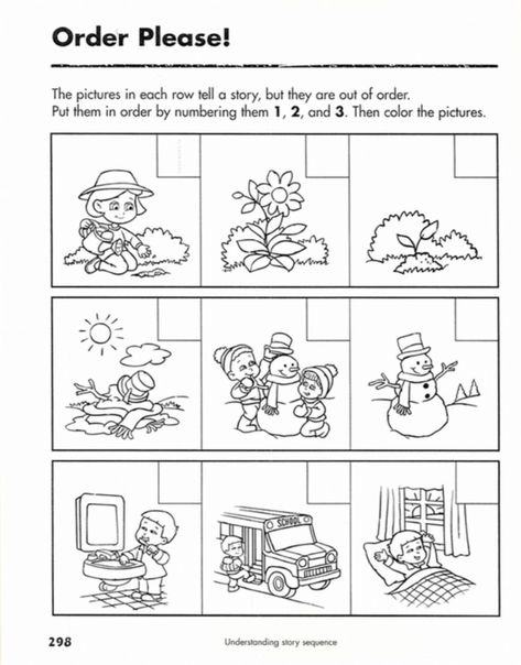 Sequencing Kindergarten, Sequence Of Events Worksheets, Story Sequencing Worksheets, Sequencing Activities Kindergarten, First Grade Reading Comprehension, Sequencing Worksheets, Story Sequencing, Have Fun Teaching, Sequence Of Events