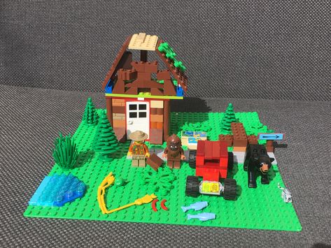 This set is based on the Sneaky Sasquatch video game on Apple Arcade.This is Sasquatch's house and his car with the surroundings. There are other ... Sasquatch Party, Sneaky Sasquatch, Bigfoot Birthday, Apple Arcade, Lego Ideas, Lego Brick, Game On, Fixer Upper, Bday Party