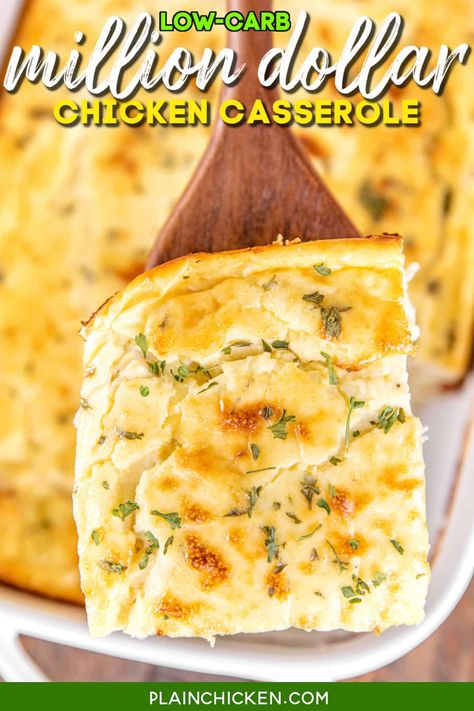 Million Dollar Chicken Casserole, Chicken Quiche, Million Dollar Chicken, Low Carb Chicken Casserole, Low Carb Biscuit, Low Carb Tacos, Low Carb Casseroles, Plain Chicken, Keto Recipes Dinner