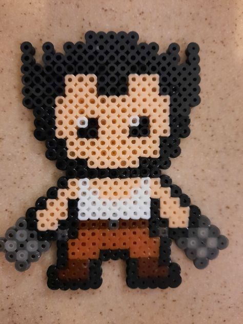 #Wolverine #Marvel #hammabeads #pearlbeads Wolverine Perler Beads, Perler Bead Patterns Marvel, Marvel Perler Bead Patterns, Marvel Perler Beads, Fuse Bead Ideas, Avengers Perler, Marvel Diy, Mini Hama Beads, Hamma Beads Ideas