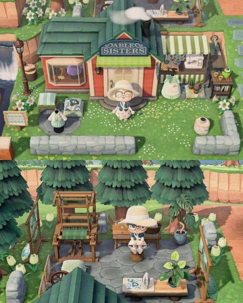 new horizons island designs (@new.horizons.inspiration) posted on Instagram: “able sisters’ design!  [🌻] credits to u/-sinbound on reddit” • Aug 9, 2020 at 2:36pm UTC Able Sisters Design, Animal Crossing Island Inspiration, Able Sisters, Cottagecore Animal Crossing, Motif Acnl, Acnh Cottagecore, Animal Crossing Wild World, Qr Codes Animal Crossing, New Animal Crossing