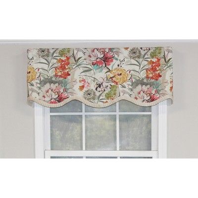 Unique design and colors printed on high quality fabric.  French Kick Pleated Ribbon along bottom. Valance fits windows up to 48"W; you may use multiples for wider windows. Valance will look great flat or gathered on your window. 3" Rod pocket will fit perfectly on a 2-1/2" continental rod.  But  can be used with a regular 3/4" curtain rod or decorative pole up to 1-3/8" Diameter. French Country Kitchen Curtains Valances, Modern Valance Ideas, Pink Valance, Window Valance Ideas, Cottage Kitchen Curtains & Drapes, Eccentric Kitchen, Pink Window Valance, Designer Window Treatments, Kitchen Curtains And Valances