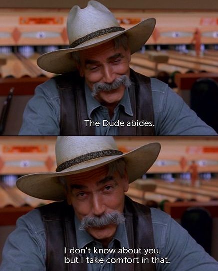 The Big Lebowski : Sam Elliott as The Stranger in The Big Lebowski with his glorious moustache Big Lebowski Quotes, The Big Lebowski Movie, People Humor, Coen Brothers, Sam Elliott, Favorite Movie Quotes, Big Lebowski, The Dude, Movie Memes