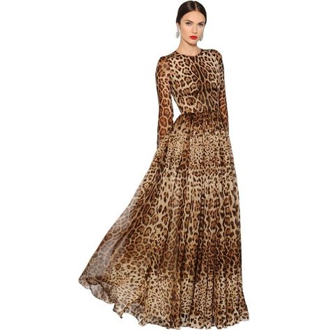 Dolce & Gabbana Women Leopard Printed Silk Chiffon Dress (10 535 BGN) ❤ liked on Polyvore featuring dresses, leopard, ruched cocktail dress, leopard print dresses, leopard cocktail dress, beige long sleeve dress and sheer sleeve dress Beige Long Sleeve Dress, Leopard Cocktail Dress, Sheer Long Sleeve Dress, Dress Leopard, Long Sleeve Cocktail Dress, Silk Chiffon Dress, Leopard Fashion, Leopard Dress, Leopard Print Dress