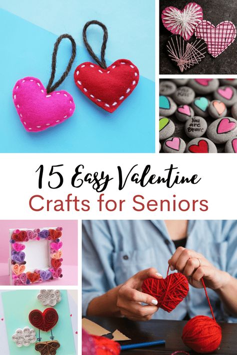 15 Easy Valentine Crafts For Seniors That Are Fun To Make! Fun Easy Valentines Crafts For Kids, Simple Valentines Crafts For Kids, Kids Craft Valentines Day, Valentine Crafts For Teenagers, Heart Craft Ideas For Adults, Kids February Crafts, Crafts For February For Adults, Simple Valentine’s Day Crafts, Cool Valentines Ideas