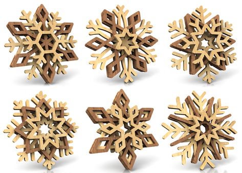 Laser Patterns Design, Scroll Saw Snowflake Pattern, Layered Wood Projects, Christmas Laser Projects, Xtool S1 Project Ideas, Laser Gift Ideas, Laser Cut Projects Ideas, Christmas Laser Cut Ideas, Glowforge Projects To Sell