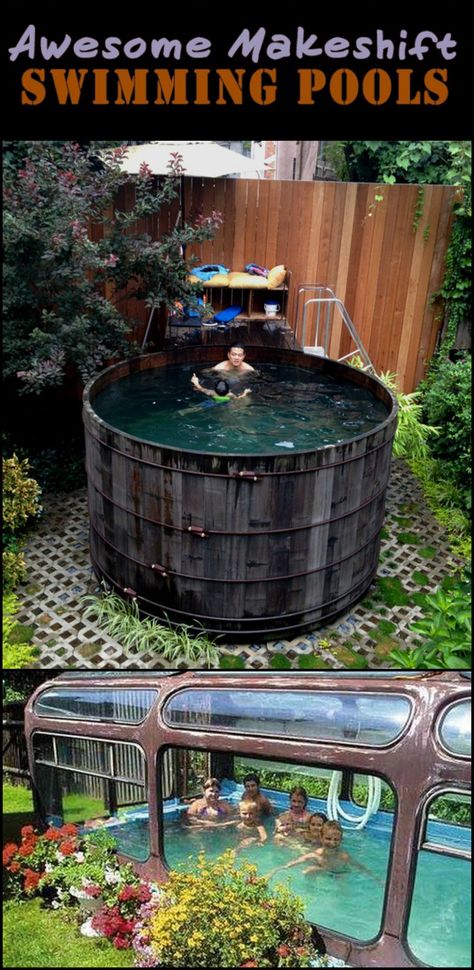 These Are Interesting, Creative, And Economical Way to Make Your Own Swimming Pool Homemade Swimming Pools, Tank Swimming Pool, Homemade Pools, Kleiner Pool Design, Living Pool, Pool Steps, Diy Swimming Pool, Stock Tank Pool, Tank Pool