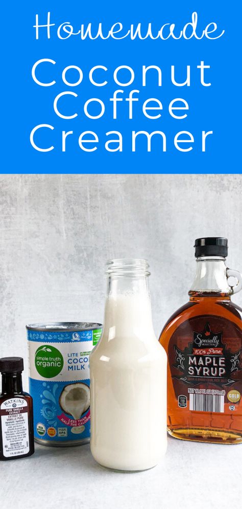 Dairy Free Creamer Coffee, Diy Coffee Creamer Coconut Milk, Homemade Creamer With Coconut Milk, Natural Coffee Creamer Recipe, Coconut Milk Coffee Creamer Recipe, Diy Creamer Non Dairy, Coffee Creamer With Coconut Cream, Homemade Almond Milk Coffee Creamer, Sweetened Condensed Coconut Milk Coffee Creamer