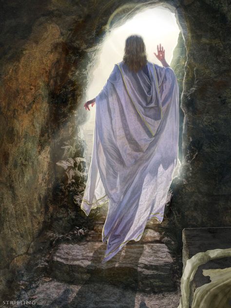 Jesus leaves the tomb. 1st Easter by strib.deviantart.com on @deviantART Passion Of Christ Images, Christus Tattoo, Lode A Dio, The Resurrection Of Jesus, Resurrection Of Jesus, Jesus Wall Art, Jesus Christ Painting, Jesus Christ Artwork, Pictures Of Christ