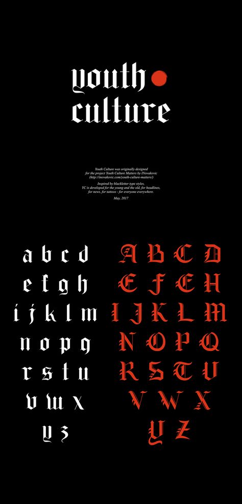 Youth Culture Font - Free Blackletter Typeface Blackletter Typeface, Gothic Typeface, Blackletter Font, Bauhaus Typography, Typography Fonts Alphabet, Type Design Inspiration, Design Alphabet, Typographie Logo, Typography Logo Inspiration