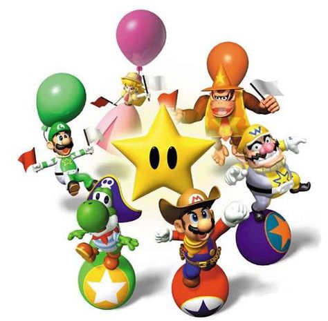 The cast of Mario Party 2 gathered around a star. Each character in a different themed outfit from the official artwork set for #MarioParty 2 on the #N64. #Mario #Nintendo64. Visit for more info http://www.superluigibros.com/mario-party-2-nintendo64 Mario Party 7, Mario Party Games, Mario Costume, Mario Stuff, 7 Wallpaper, Party Icon, Donkey Kong Country, Princesa Peach, Mario Games