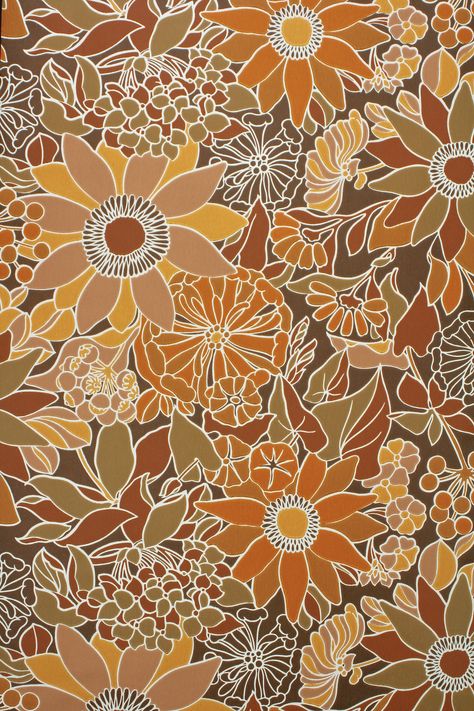 Wallpaper Cave, Aesthetic Vintage, Floral Pattern, Wallpapers, Orange, Flowers, Floral, Pattern, Fabric